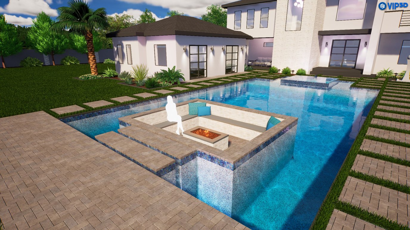 How to Create a Sunken Fire Pit in Pool Island